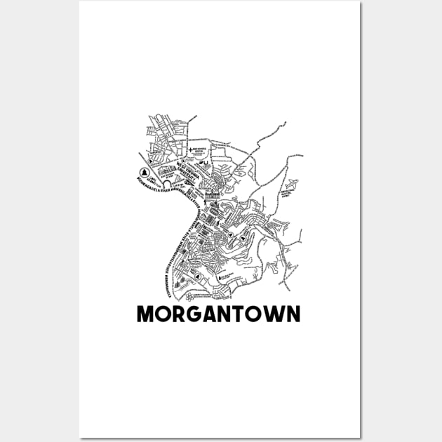 Morgantown Map Wall Art by fiberandgloss